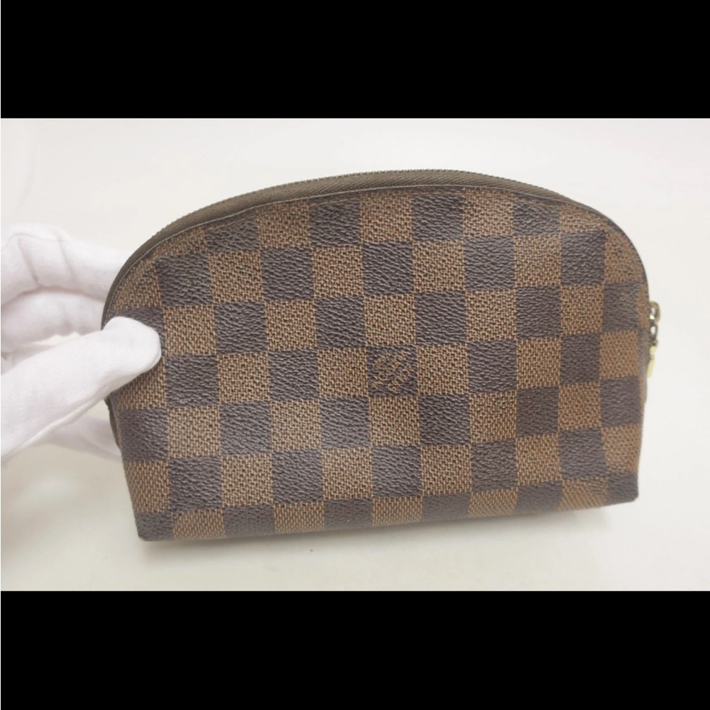 SOLD❤️ LOUIS VUITTON Pochette Bag Cosmetic Makeup Pouch Bag PM Damier Ebene - Picture 2 of 16